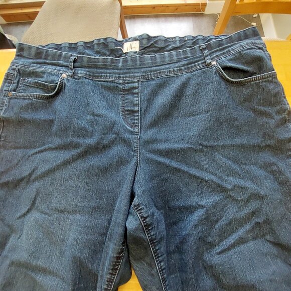 Pennington D/C Dark Wash Denim Jeans Plus Size Pull on with back pockets size 26 - Picture 1 of 12